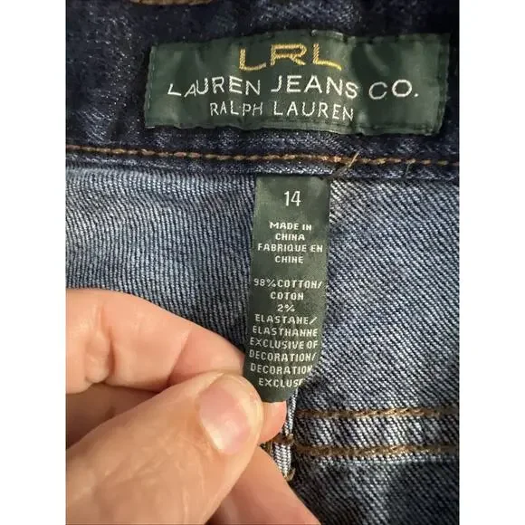 LRL Lauren Jeans Co Ralph Lauren Women's BLUE Jeans Size 14 - Picture 6 of 8